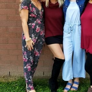 Floral Stripe Jumpsuit